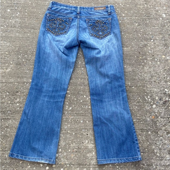 Southpole Jeans Denim Bling 3 Boot Cut 32x28 Distressed western Cowgirlcore - Picture 8 of 9